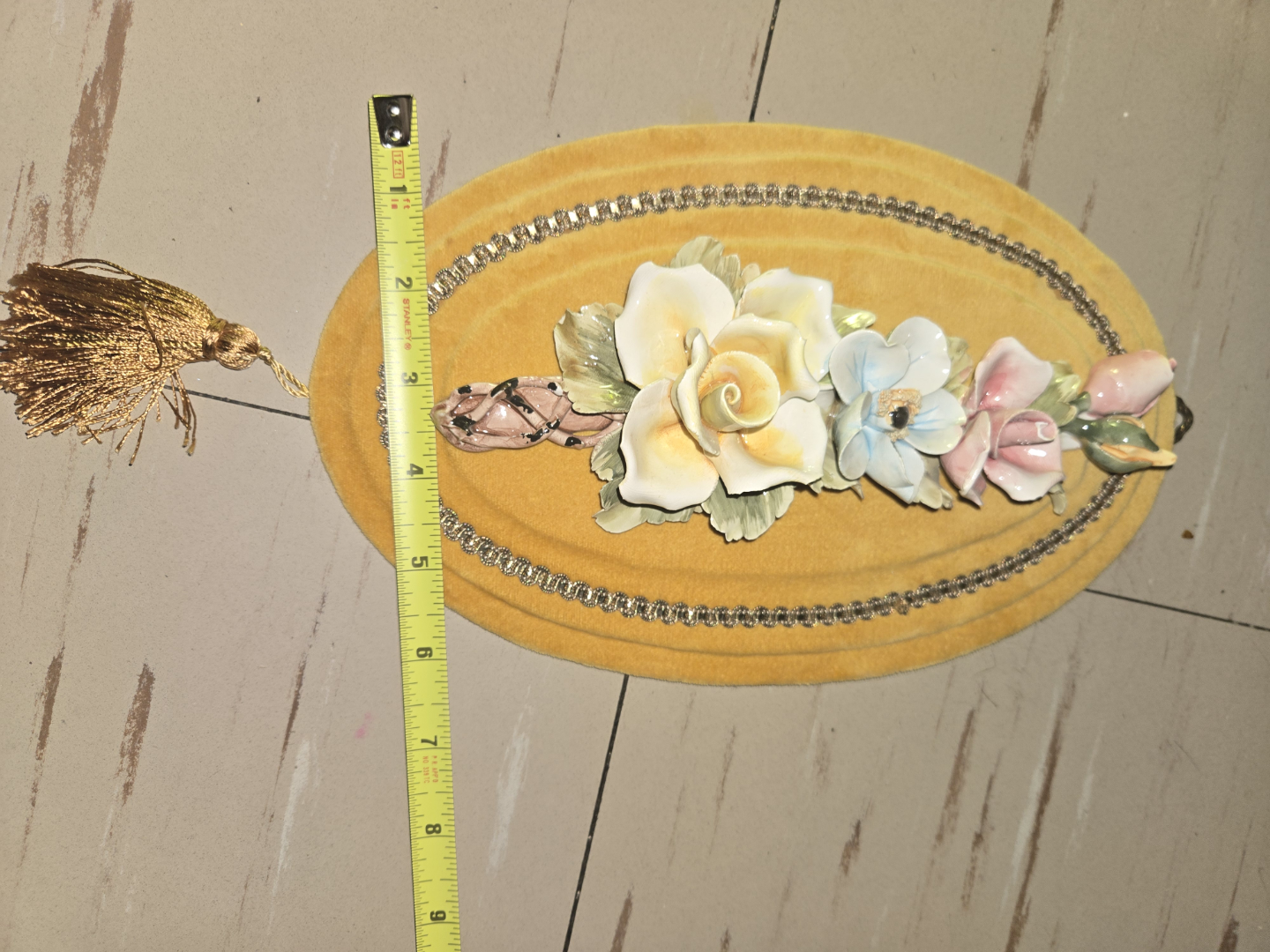 Pair of Vintage Italian Ceramic Floral Wall Plaques - photo 5