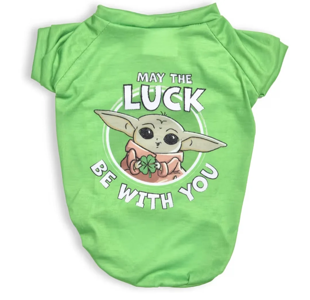 Adorable Dog T-Shirt - May the Luck Be With You - Size L image indicator(5)