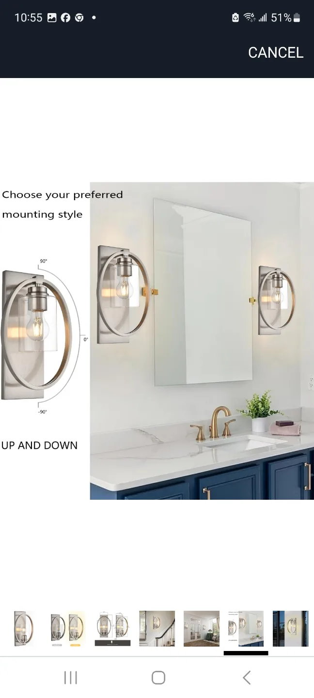 Brushed Nickel Wall Sconce Light, for Multi Locations image indicator(5)