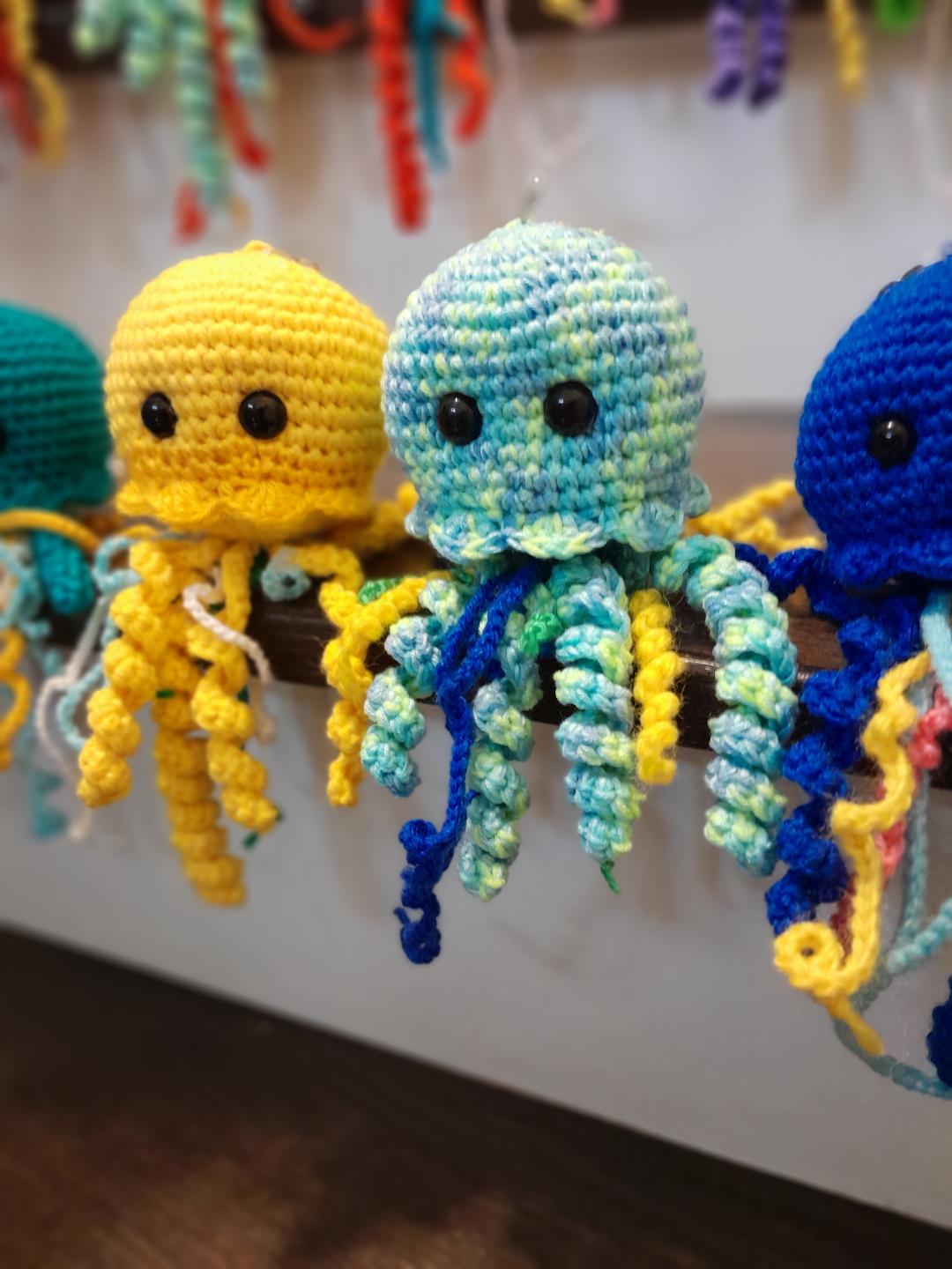 Handmade Crochet Jellyfish Keychains - photo 4