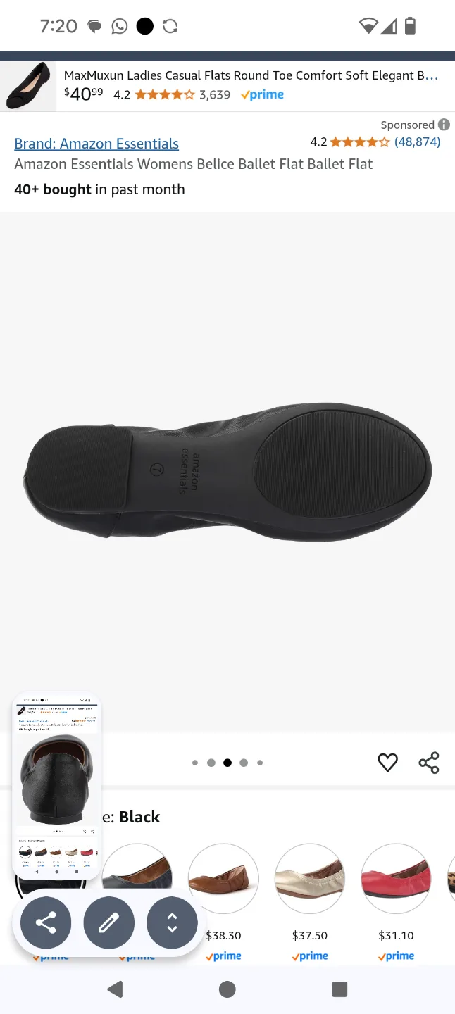 Amazon Essentials Women's Bellice Ballet Flat image indicator(4)