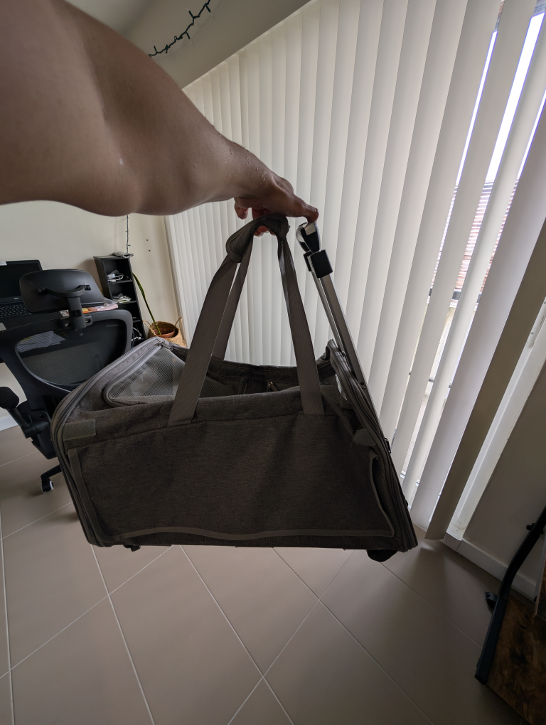 Pet Carrier Rolling Travel Bag Grey - photo 3