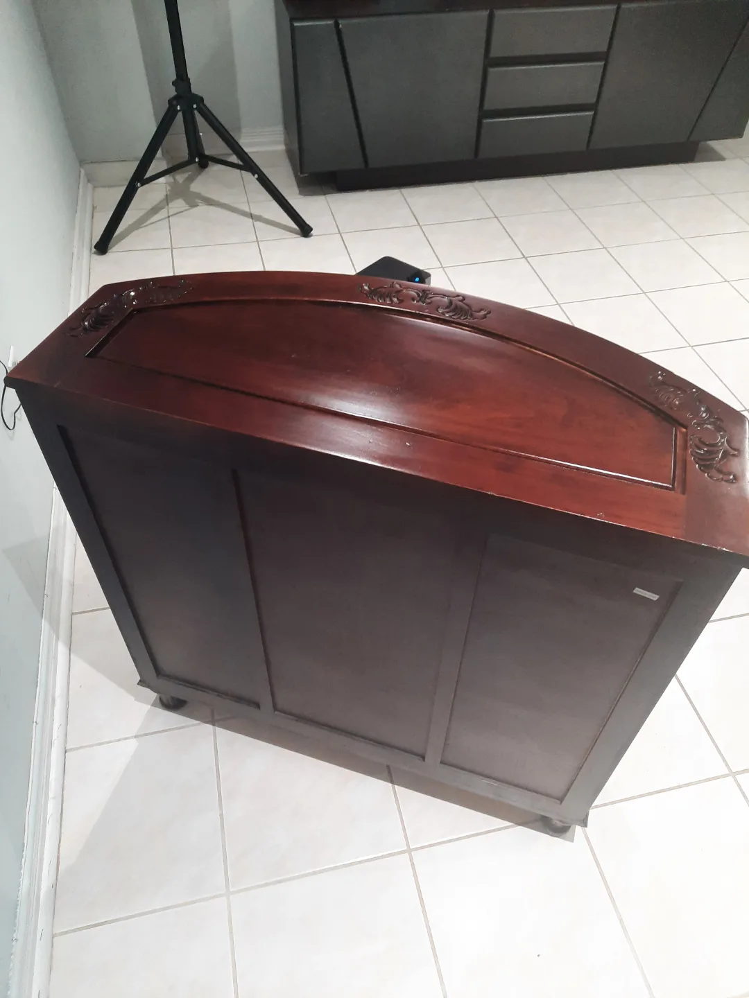 Half-Round Wooden Console Table with Drawers image indicator(3)