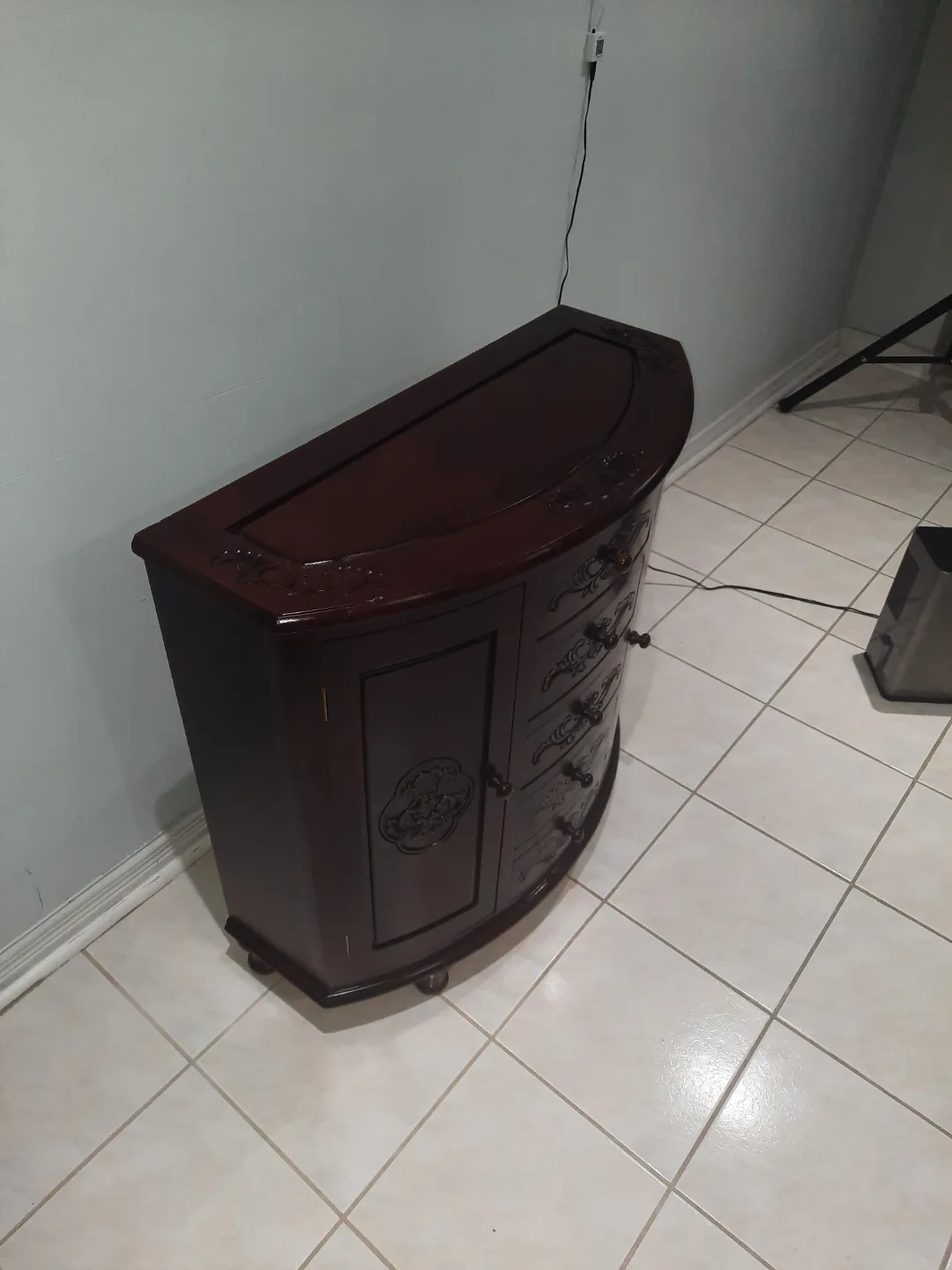 Half-Round Wooden Console Table with Drawers image indicator(4)
