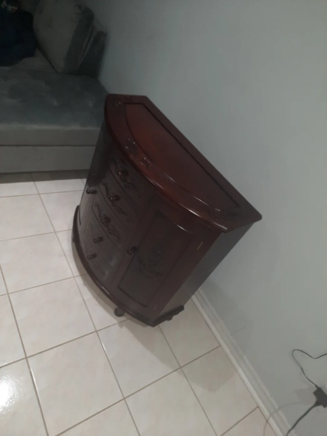 Half-Round Wooden Console Table with Drawers image indicator(5)