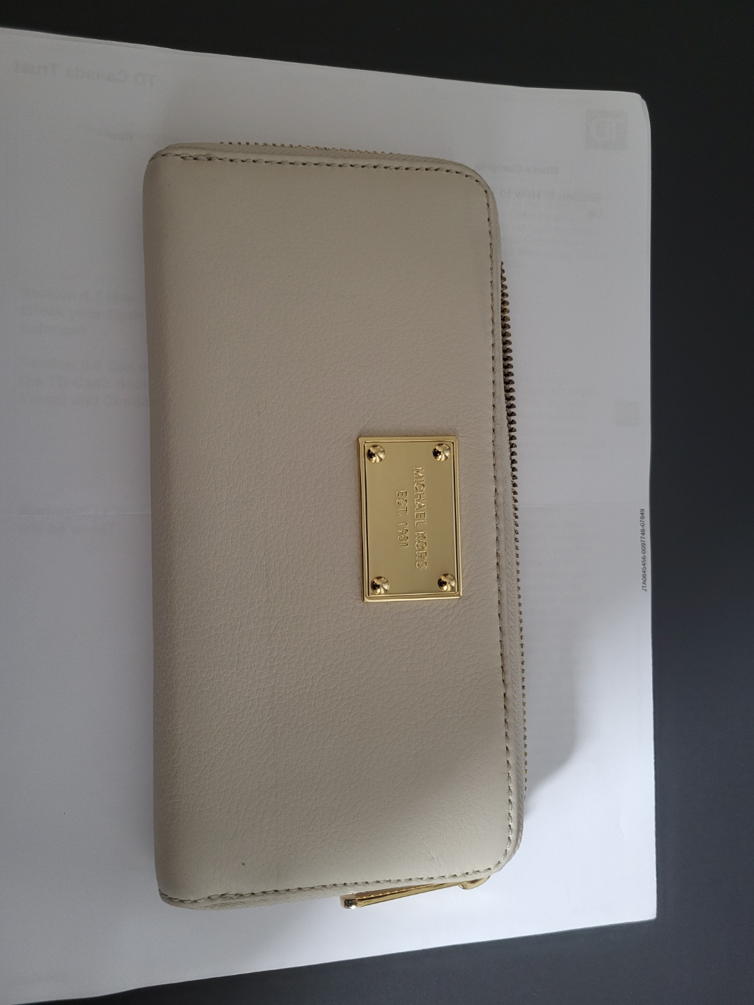 Michael Kors Beige Zip Around Wallet