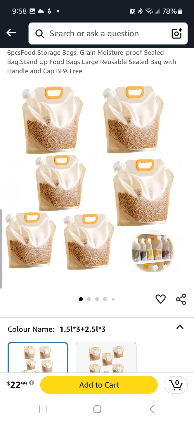 Reusable Food Storage Bags with Spout