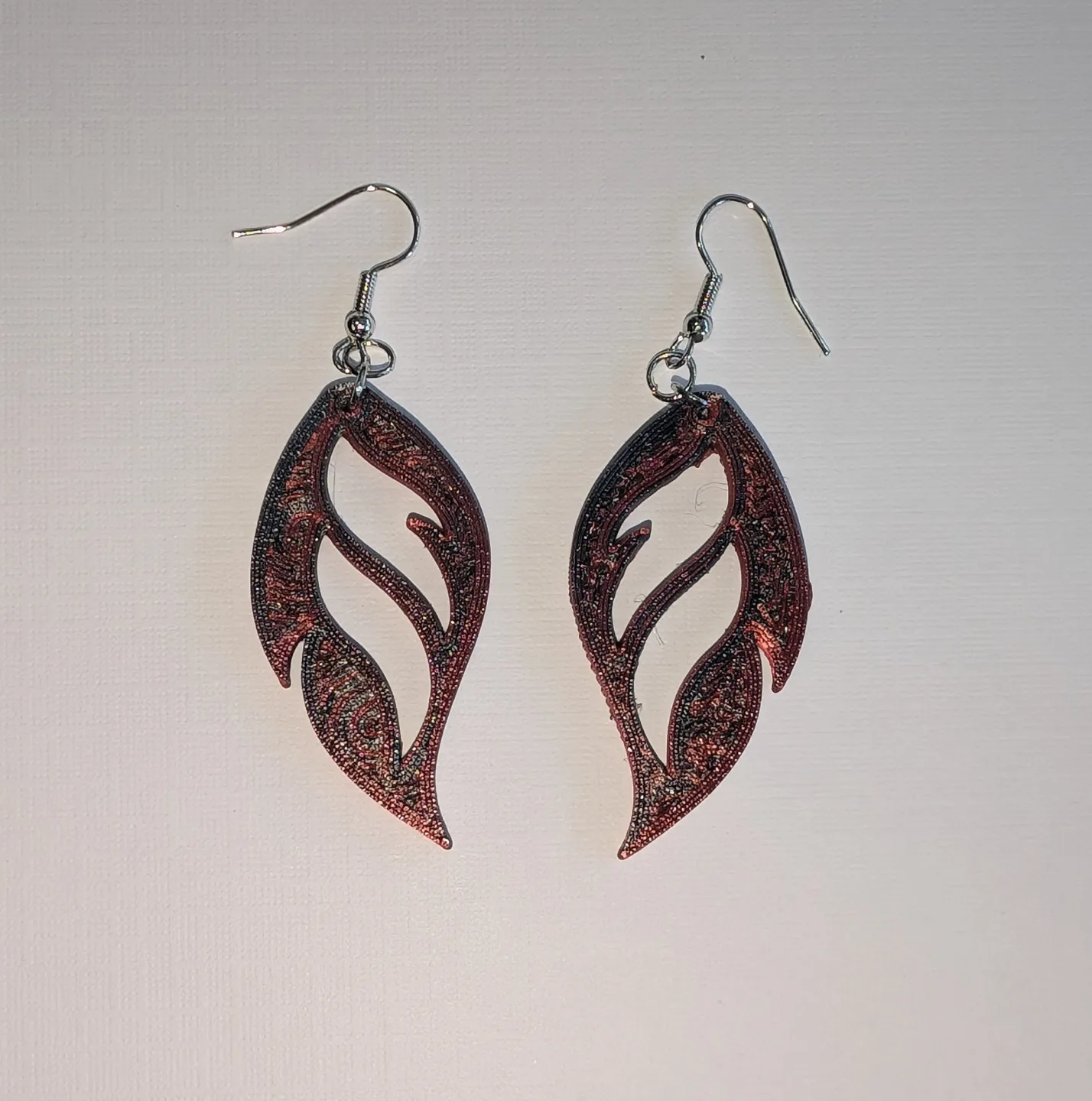 Fire Dangle Earrings - New, 3D printed thumbnail