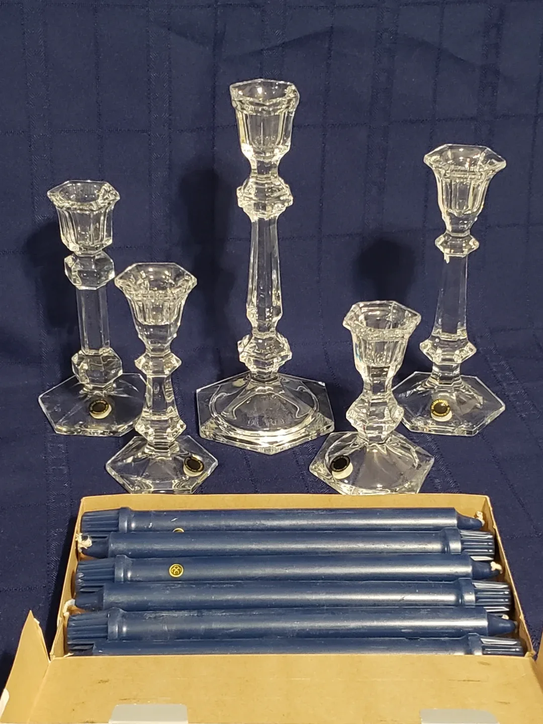 Venice Crystal Candlesticks with Candles thumbnail