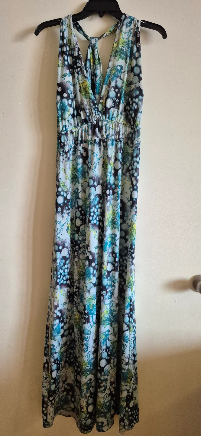 🧡DRESS BUNDLE Black & White Casual Dress and Teal Maxi Dress image indicator(3)