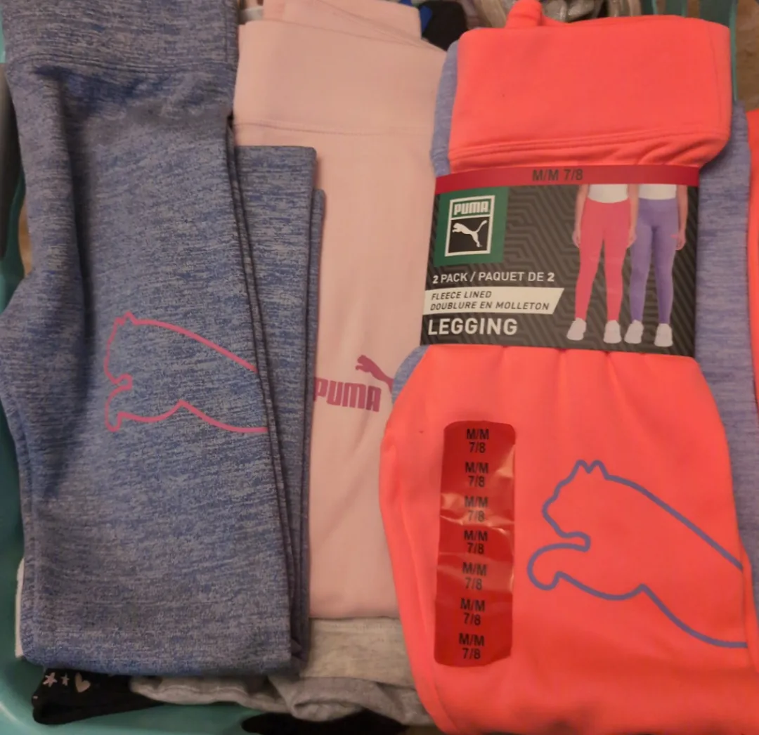 4 pairs of Girls' Puma Fleece-Lined Leggings/size 7-8 thumbnail