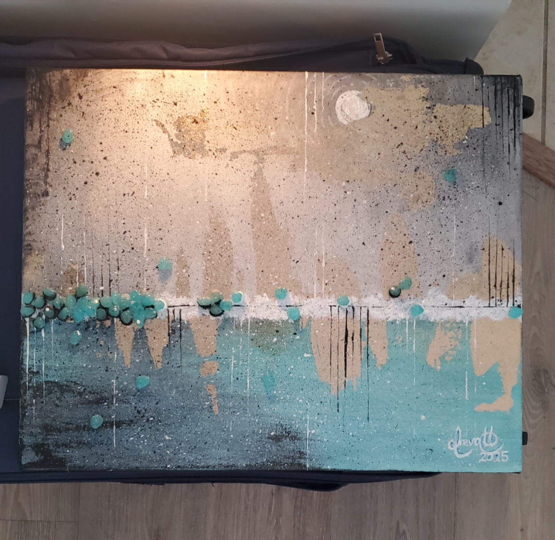 Turquoise and Gold Painting