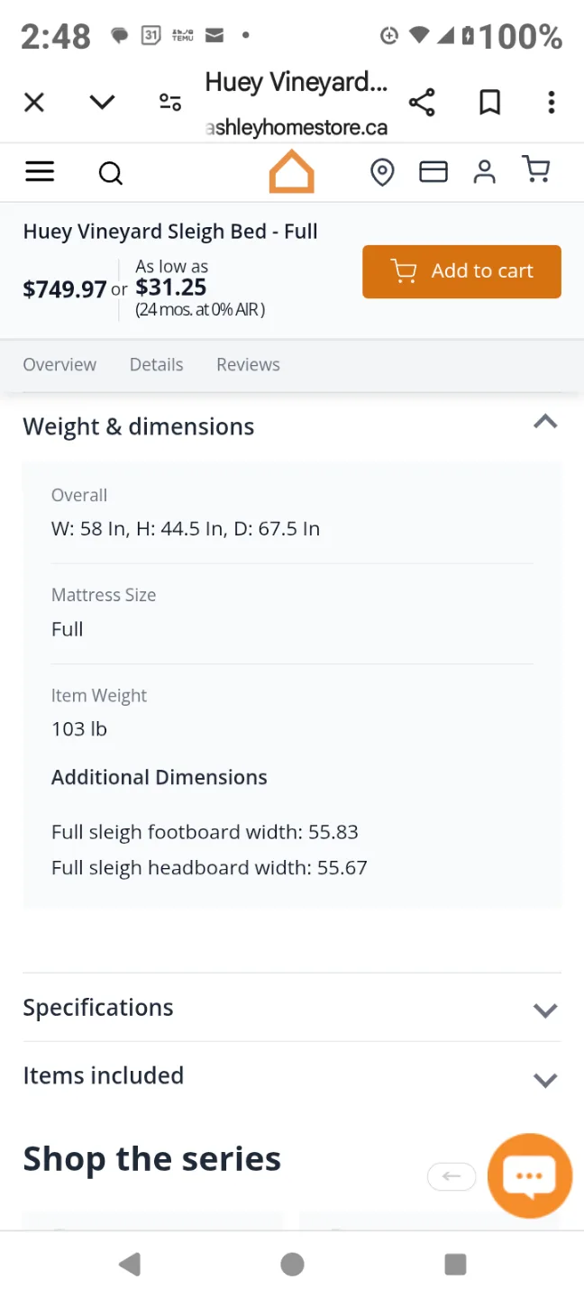 Huey Vineyard Sleigh Bed - Full image indicator(3)