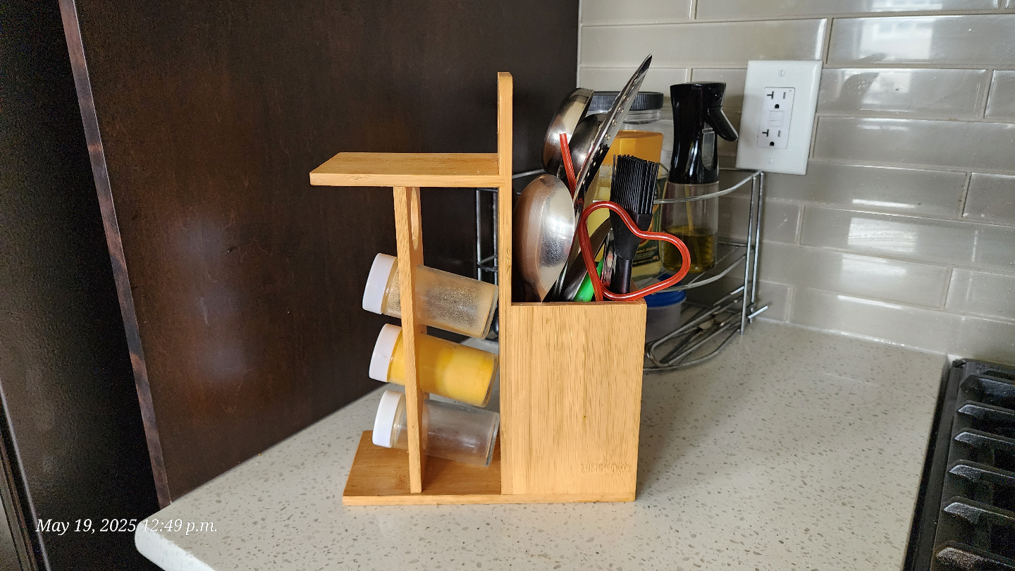 Bamboo Utensil and Spice Rack Organizer - photo 2