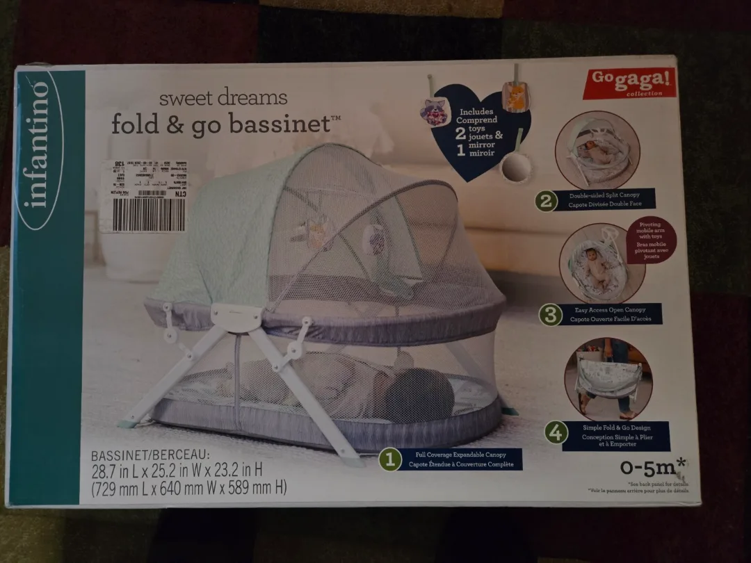 Infantino Fold & Go Bassinet – brand new unopened box image indicator(6)