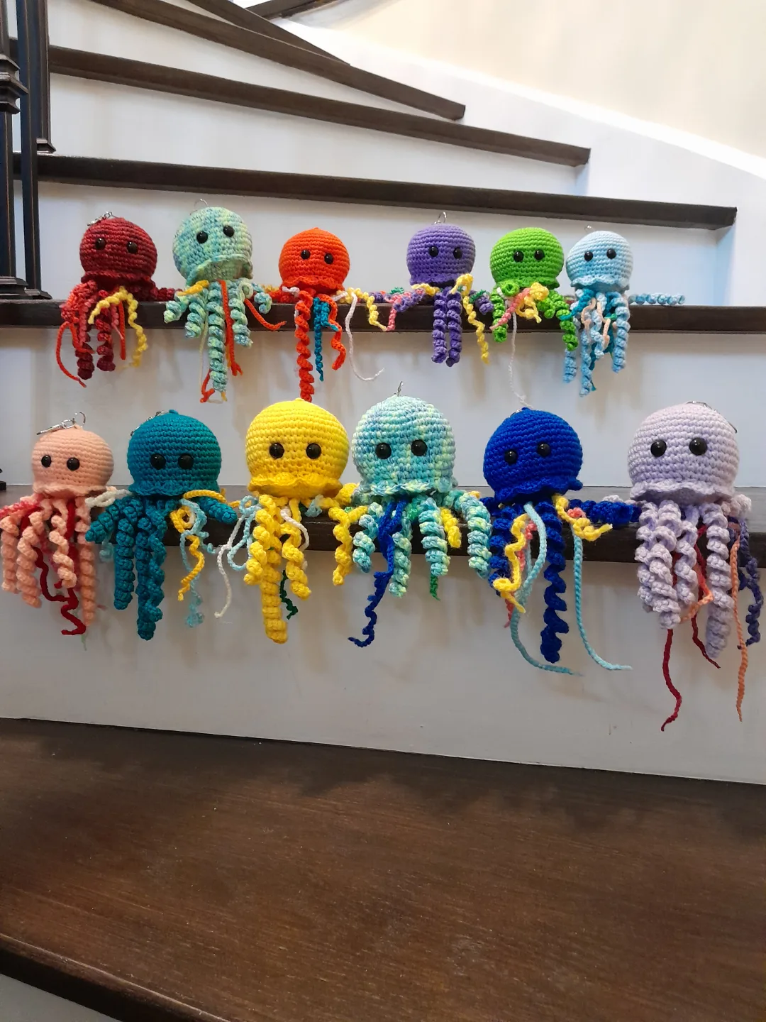 Handmade Crochet Jellyfish Keychains