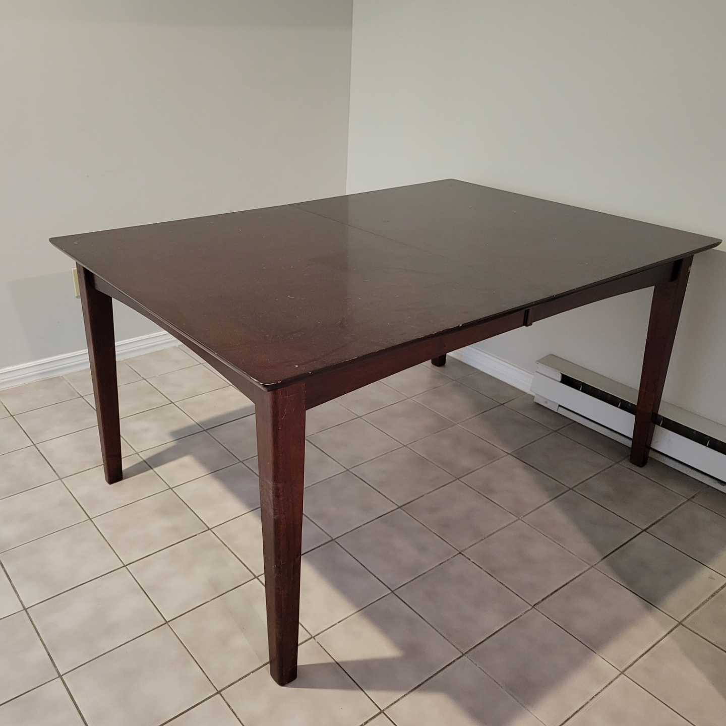 Dark brown dining table