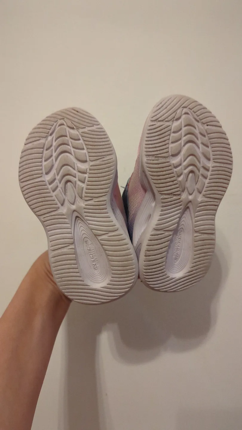 Skechers S-Lights Toddler Girls' Running Shoes - Pink and Blue image indicator(4)