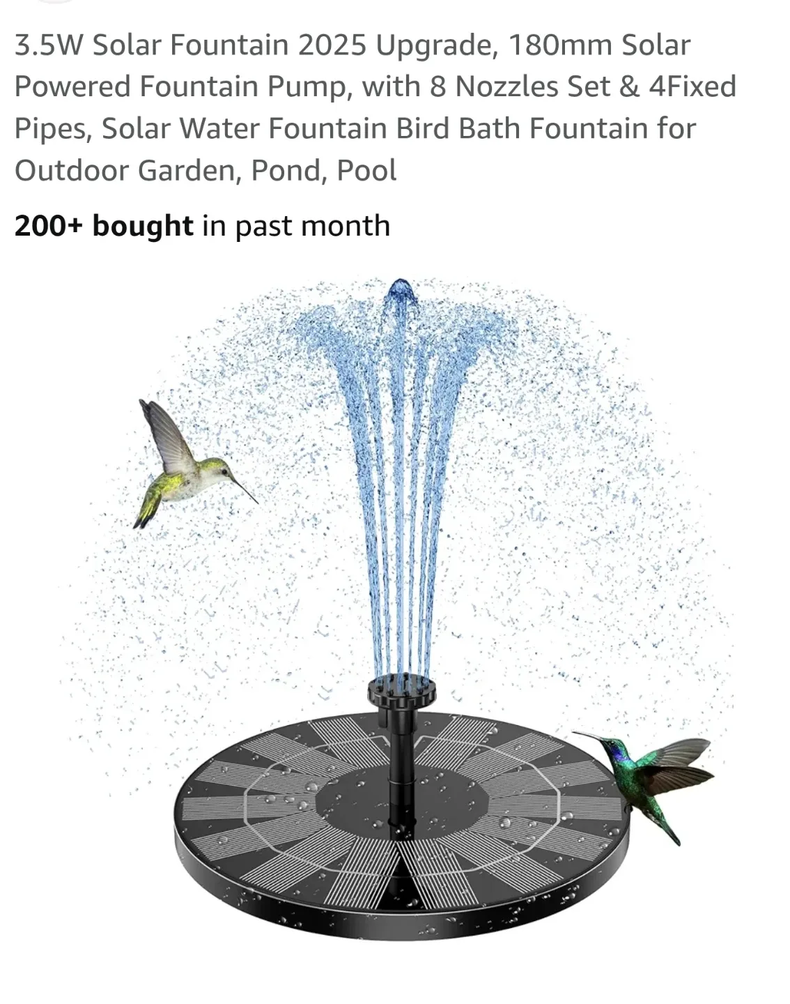 3.5W Solar Powered Water Fountain Pump thumbnail