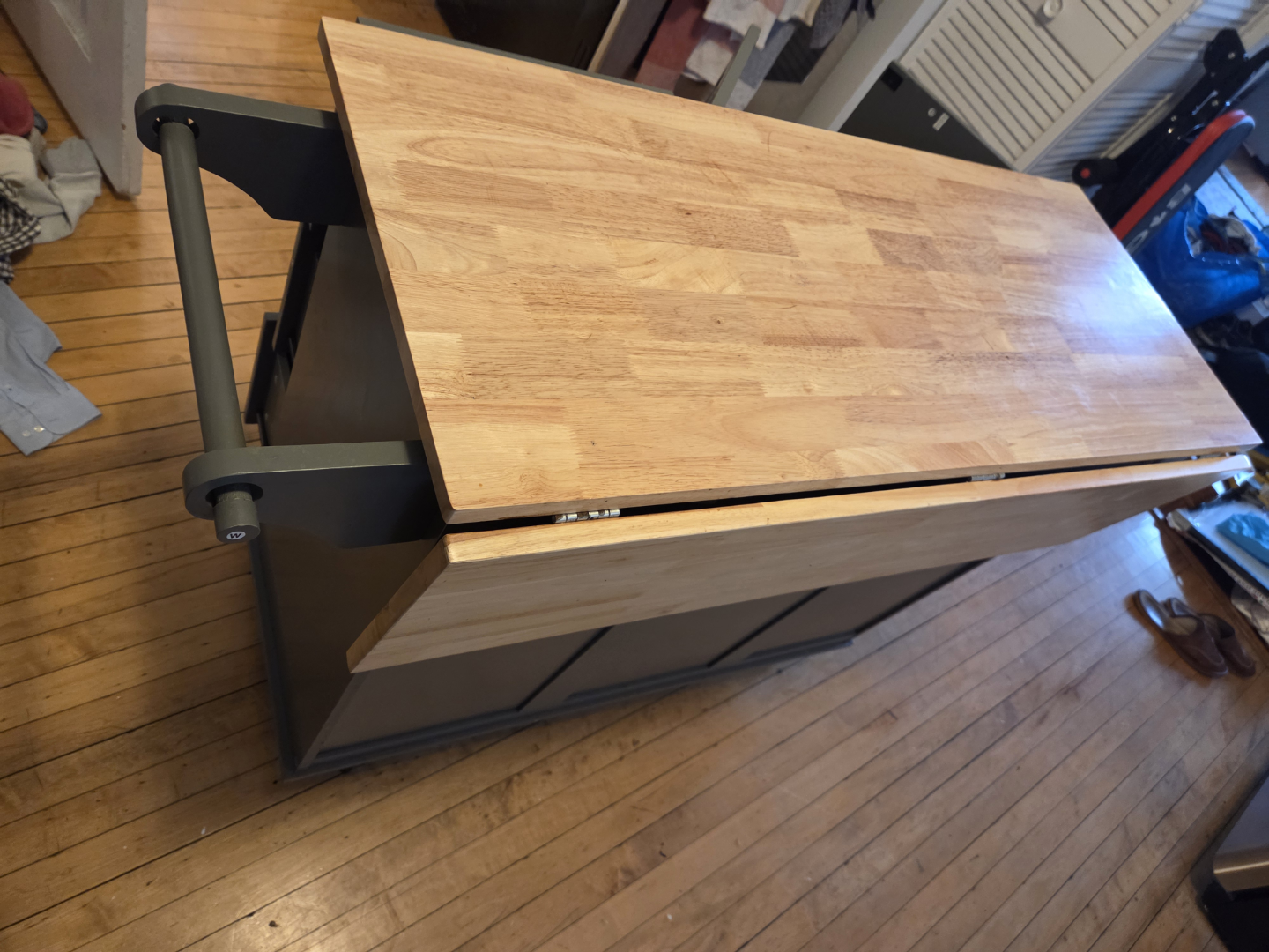 Kitchen Island Cart with Butcher Block Top