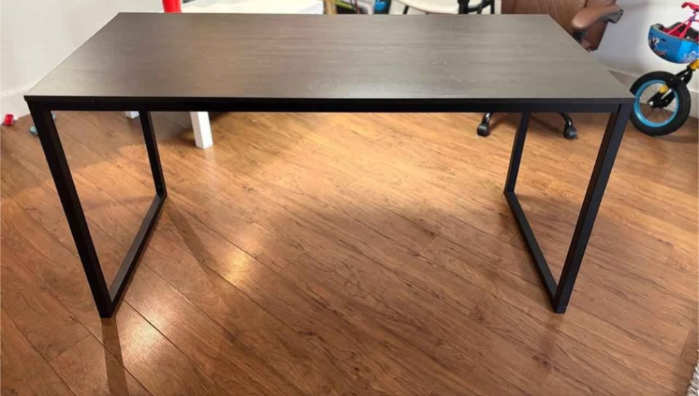 Black Desk with Metal Frame