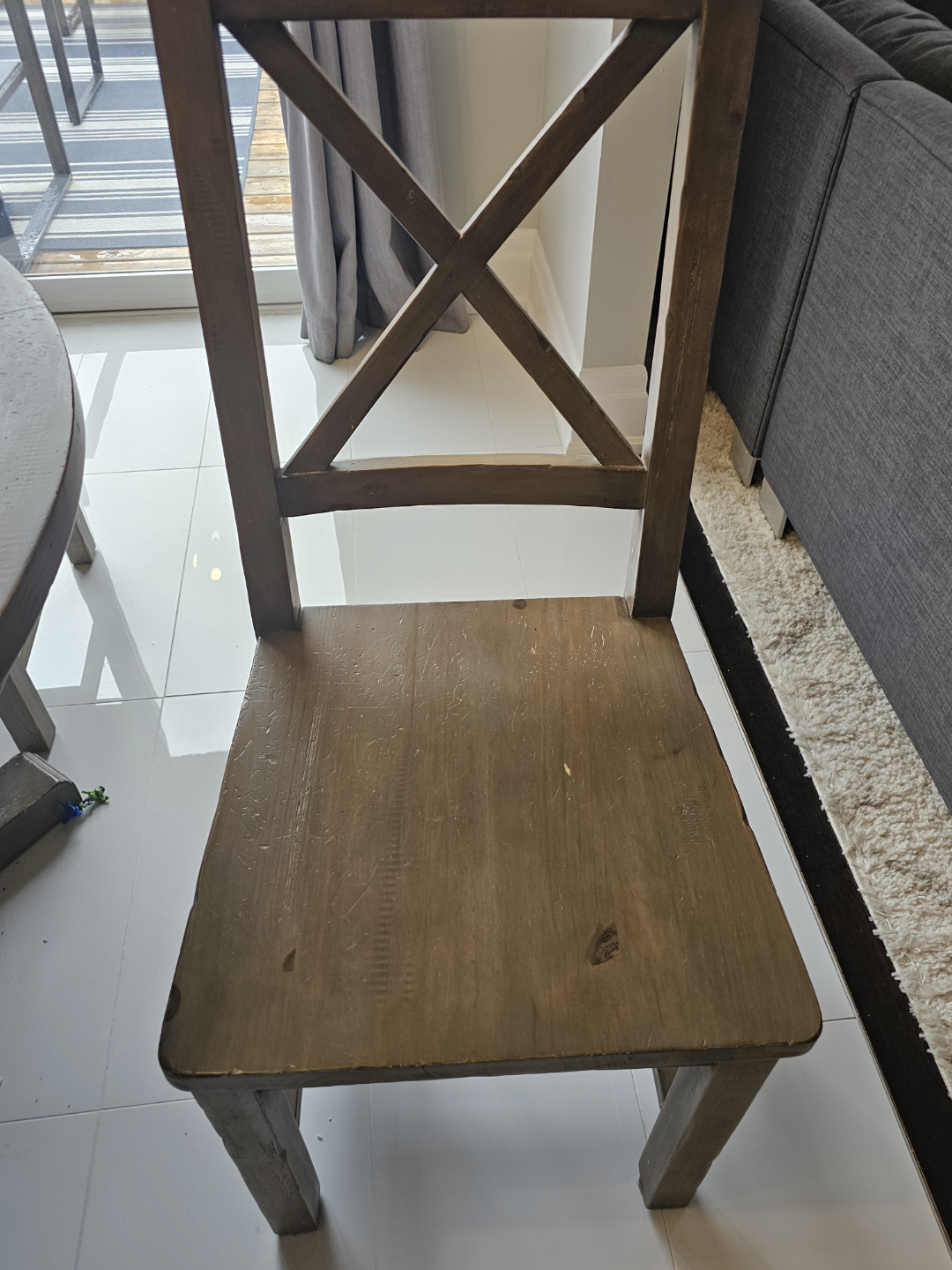 Urban Barn Round Wooden Dining Table and Four Chairs - photo 5