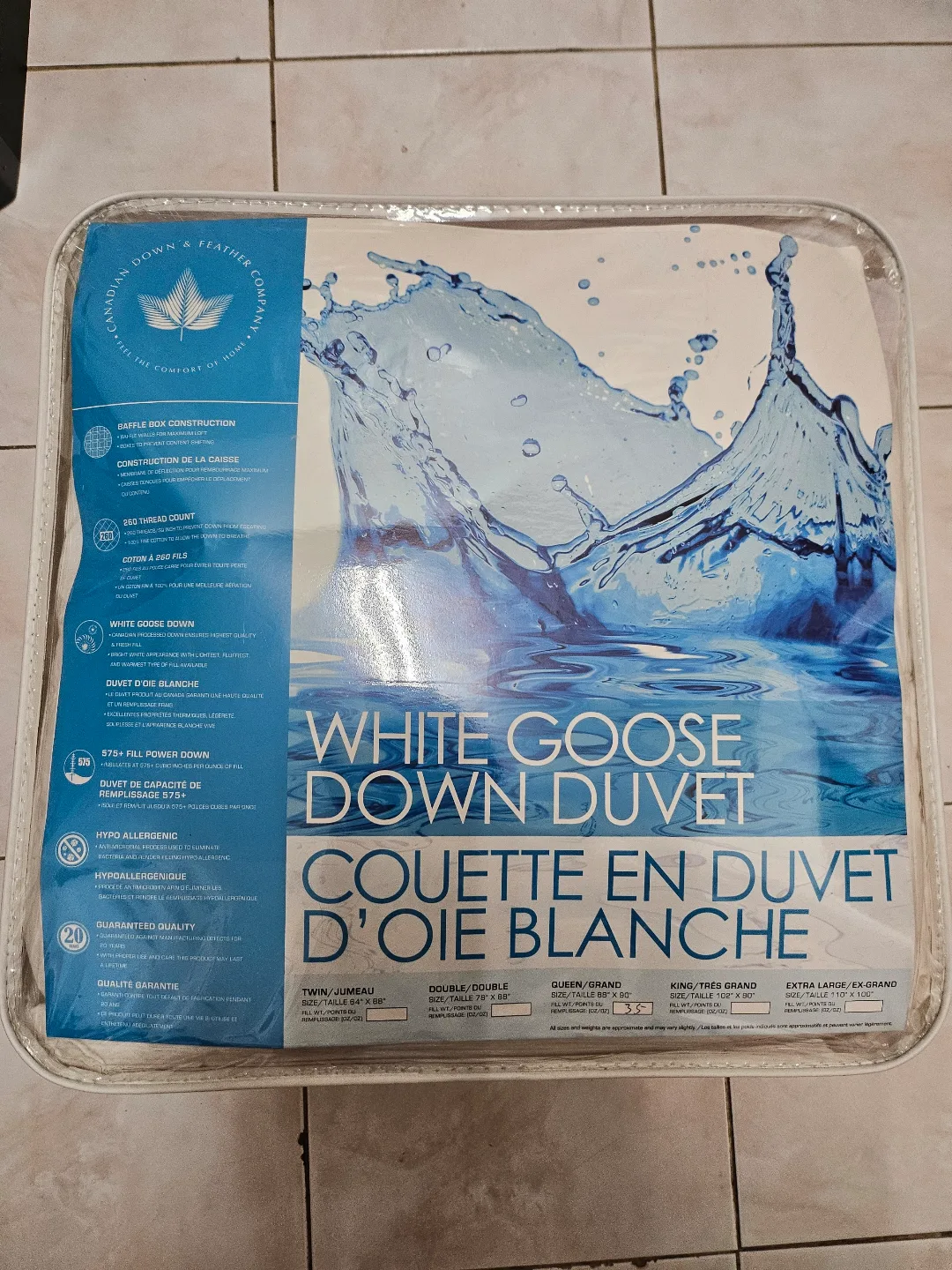 Canadian Down & Feather Company White Goose Down Duvet - Queen thumbnail