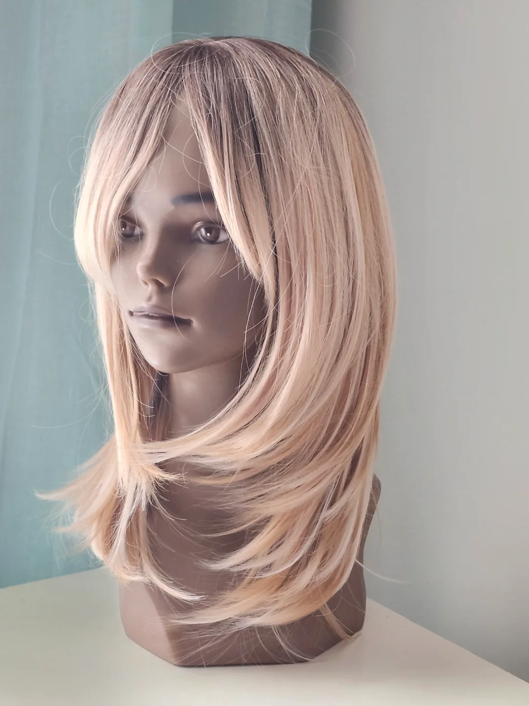 Blonde Synthetic Wig with bang
