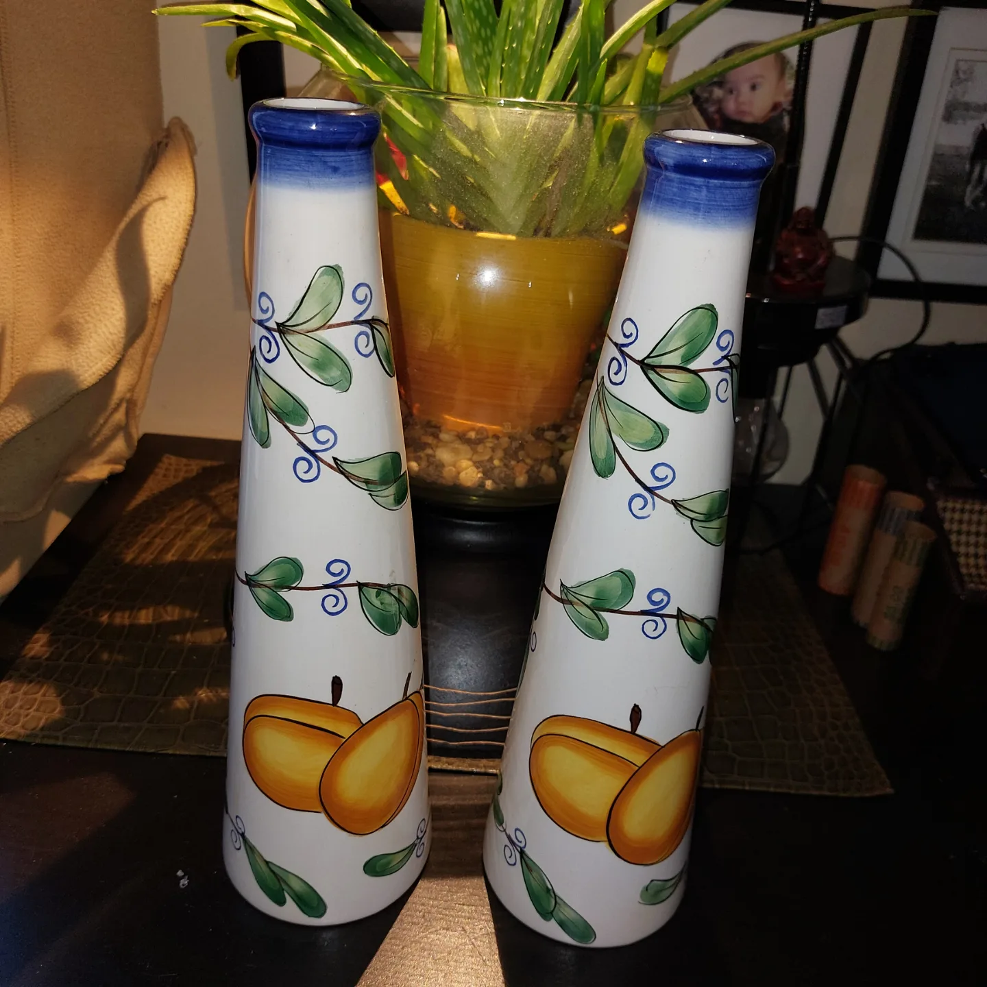 Pair of Vintage Togo Ceramic Vases Fruit Design *Hudson Bay* image indicator(3)