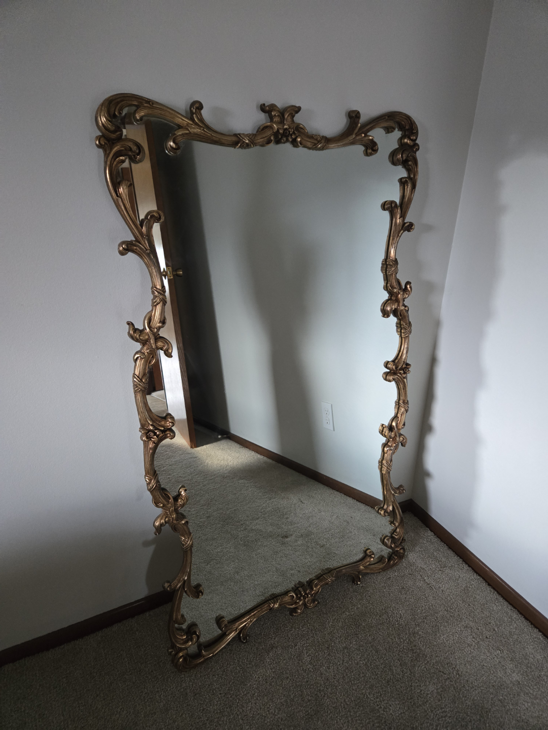 Vintage Large Ornate Gold Mirror