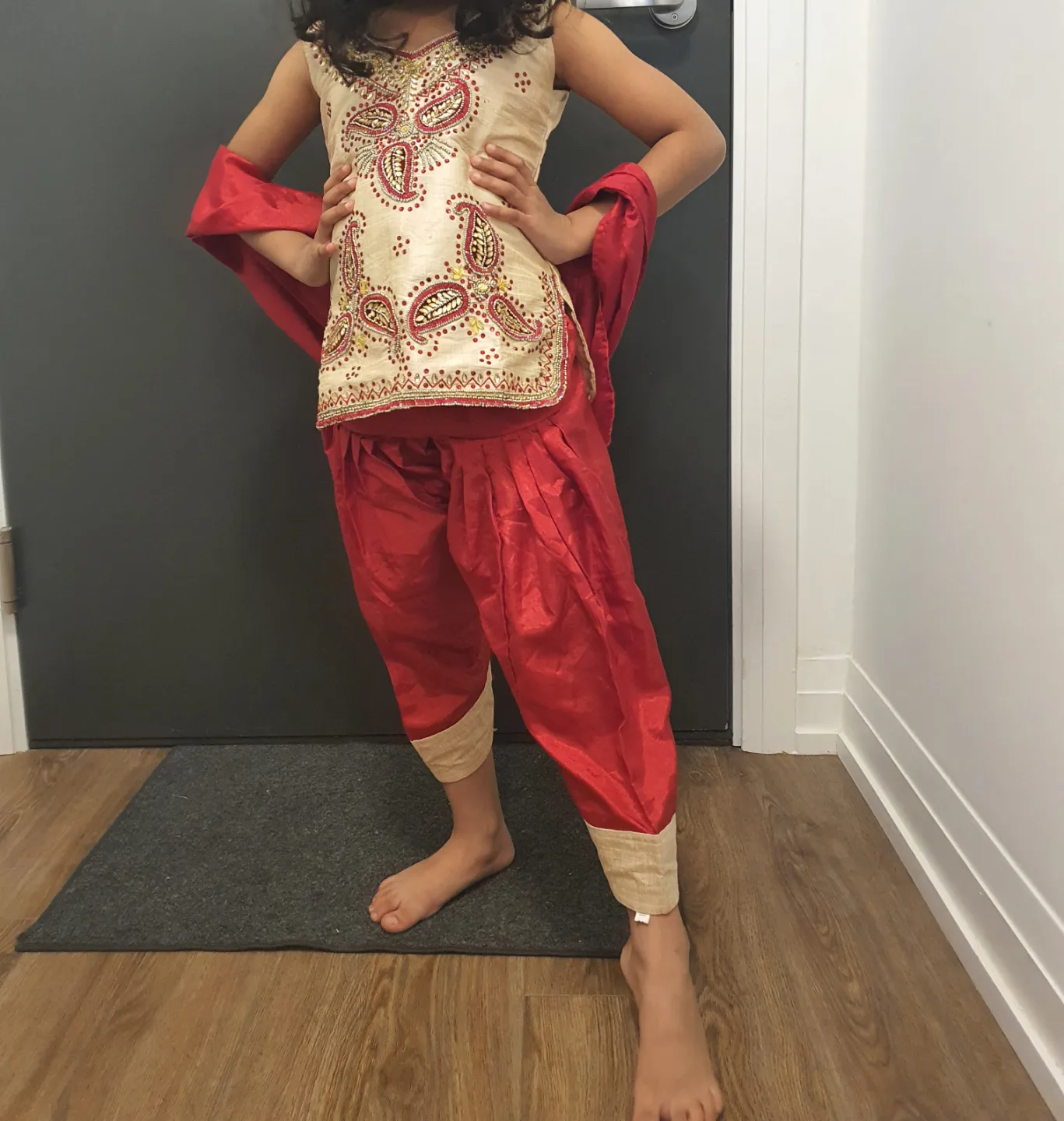 Kids' Red and Beige Punjabi Suit #freecycle image indicator(2)