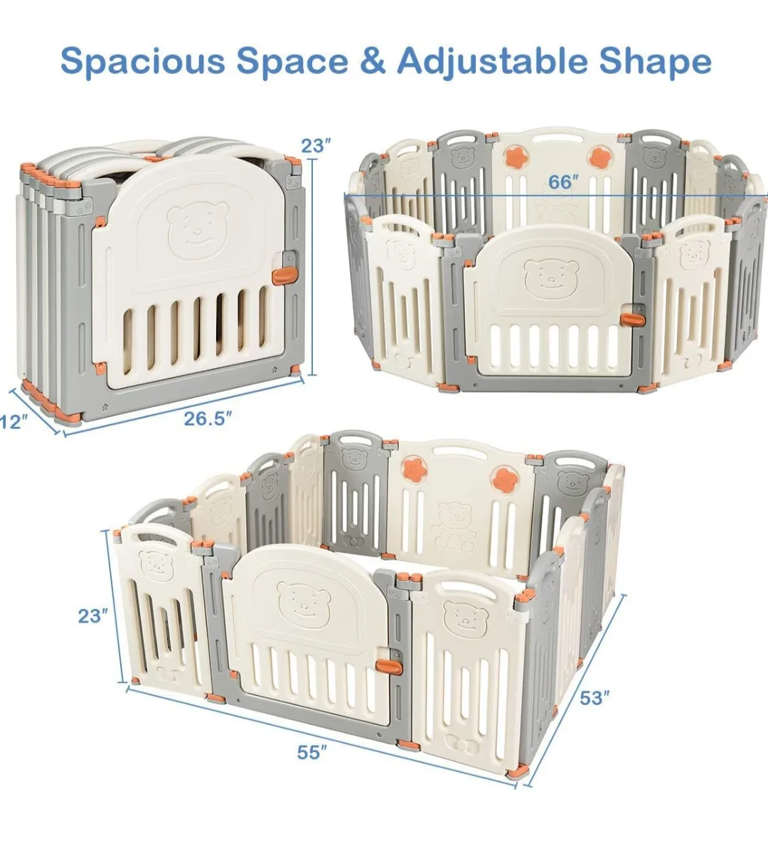 Baby Playpen - Grey and White image indicator(3)