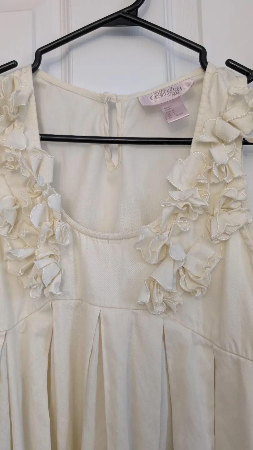 H&M Cream Ruffled Sundress XS image indicator(2)