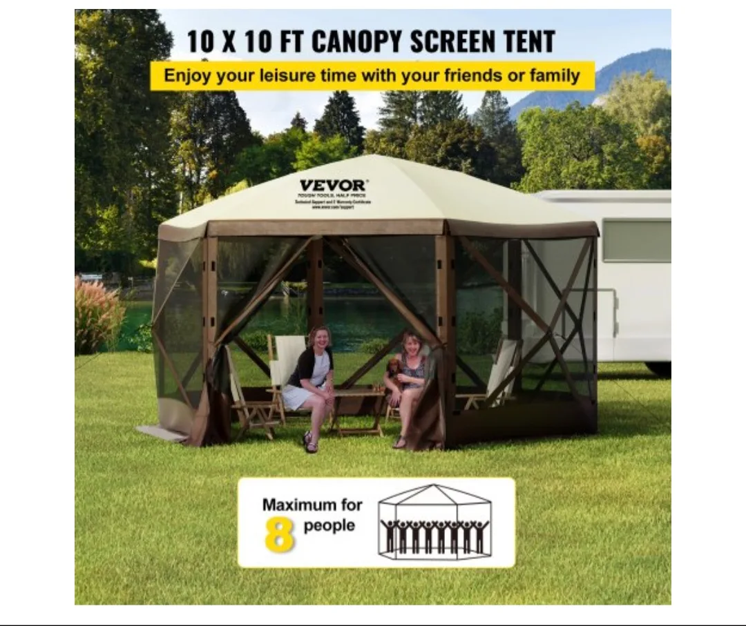VEVOR 12 x12 ft  Octagon Canopy Screen Tent thumbnail