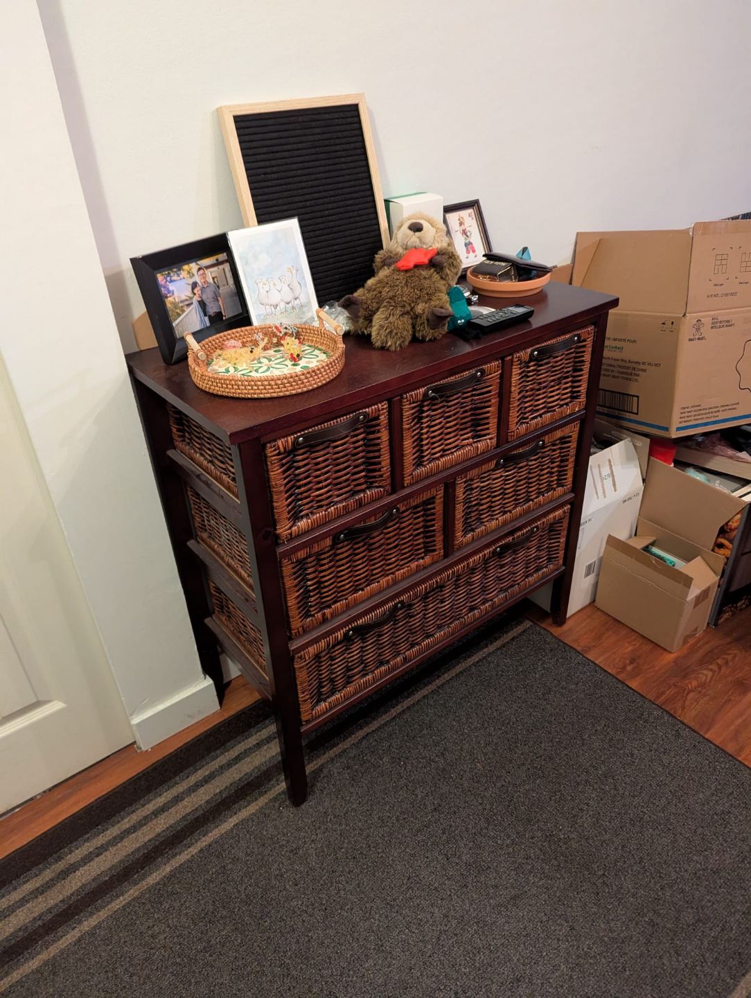3 Tier Rattan Chest of Drawers