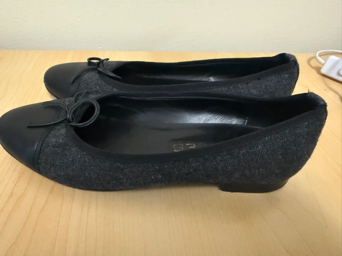 LK Bennett Grey and Black Tweed Ballerina Flats image indicator(2)