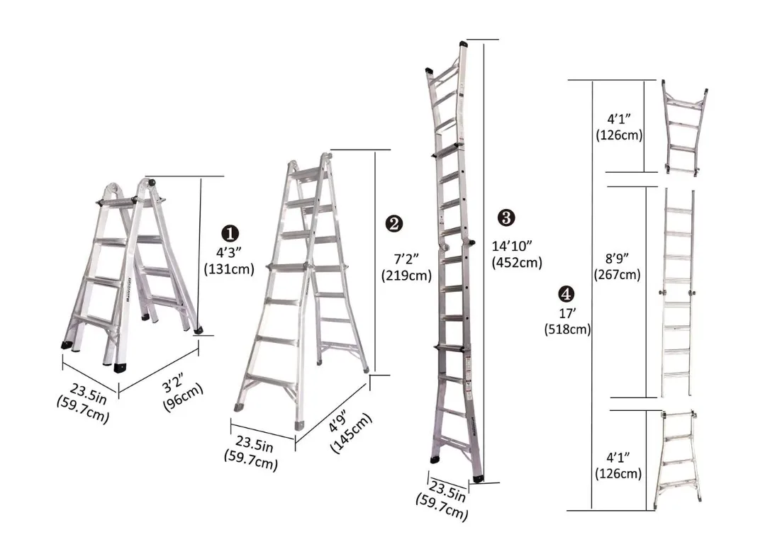 Mastercraft 17ft Multi-Task Aluminum Ladder image indicator(4)