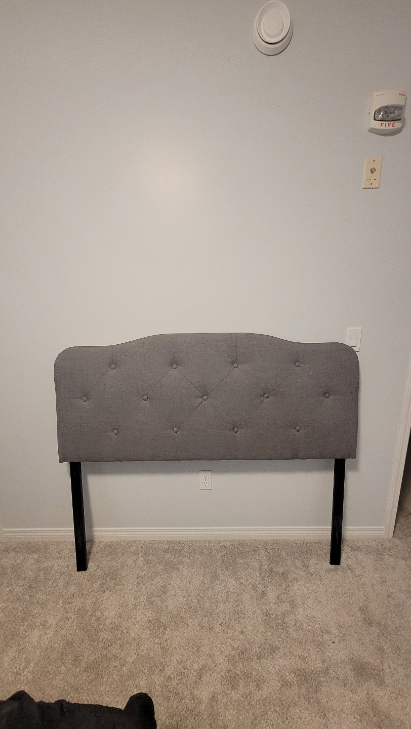 Grey upholstered headboard for Double/Twin bed