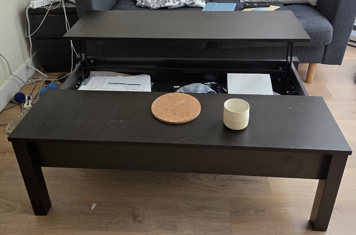 Lift-Top Coffee Table with Storage - photo 2