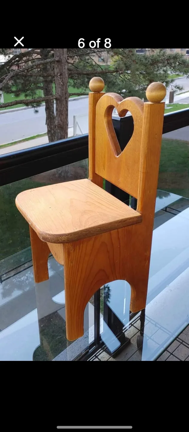 Vintage Wooden Children's DOLL Table and Chairs image indicator(6)