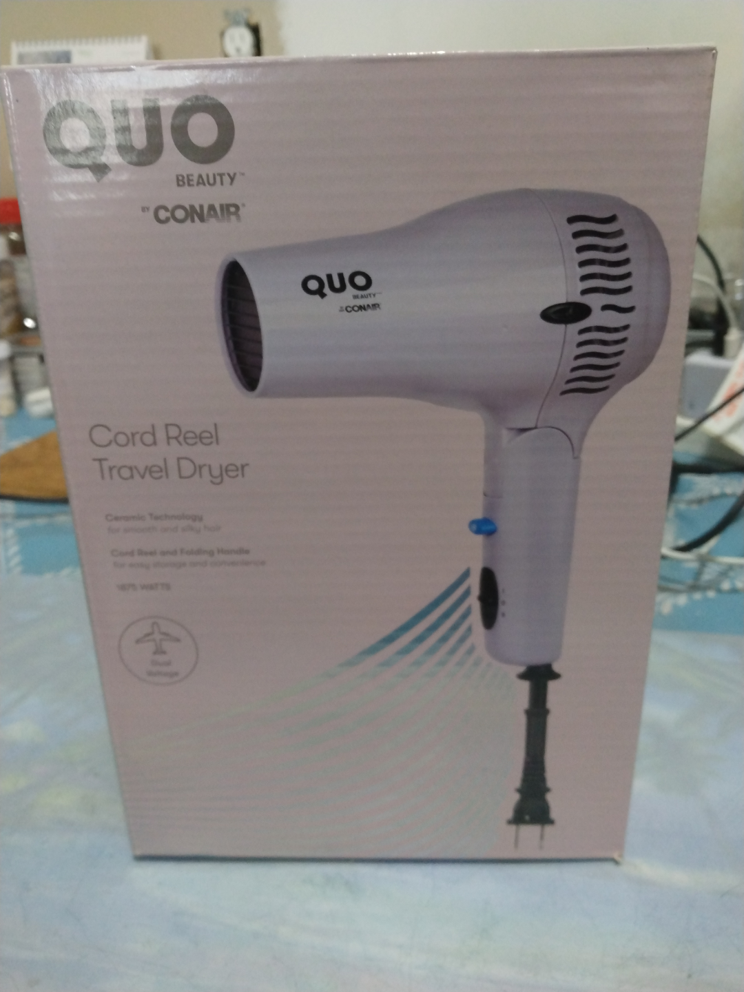 Brand New Conair Quo Cord Reel Travel Dryer