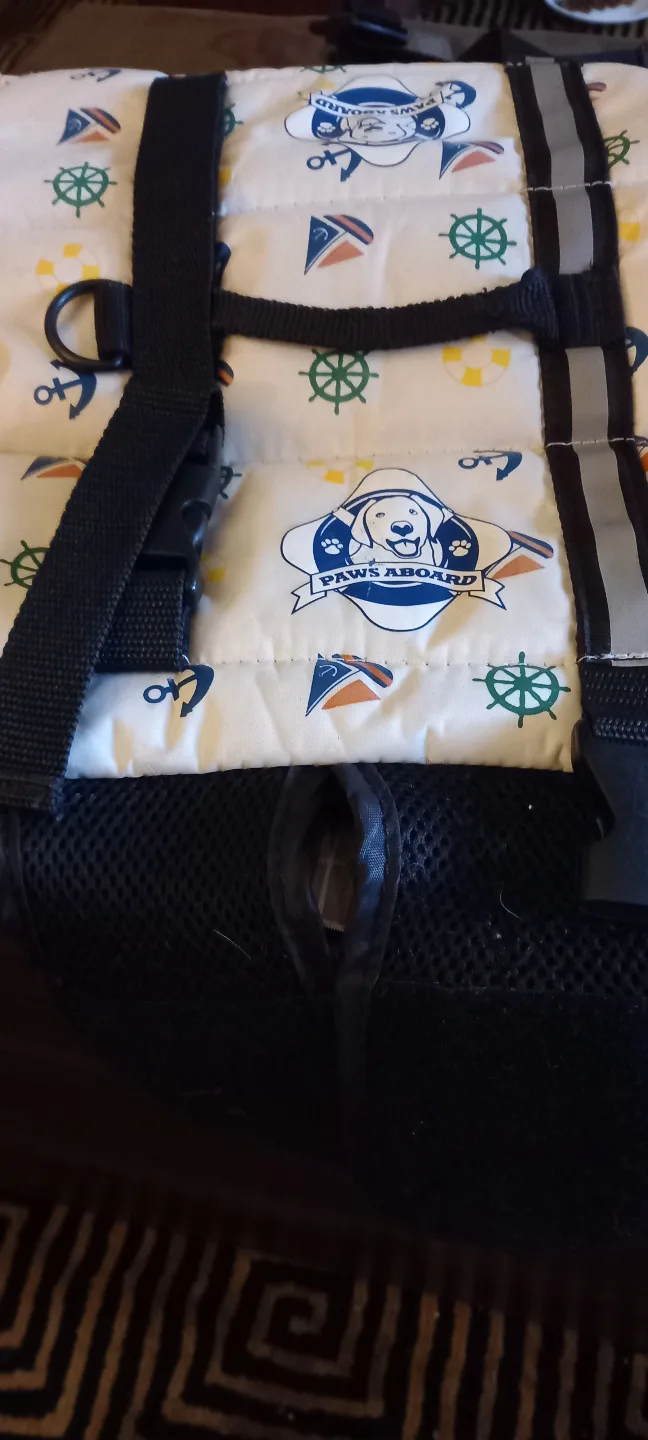 Paws Aboard Dog Life Jacket - Nautical Design image indicator(3)