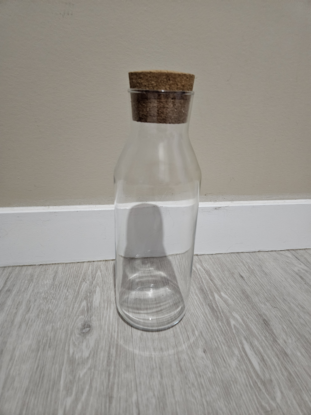 Clear Glass Carafe with Cork Lid