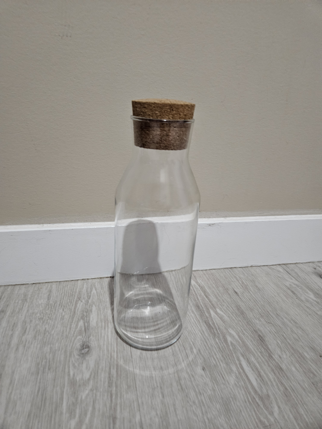 Clear Glass Carafe with Cork Lid - photo 2