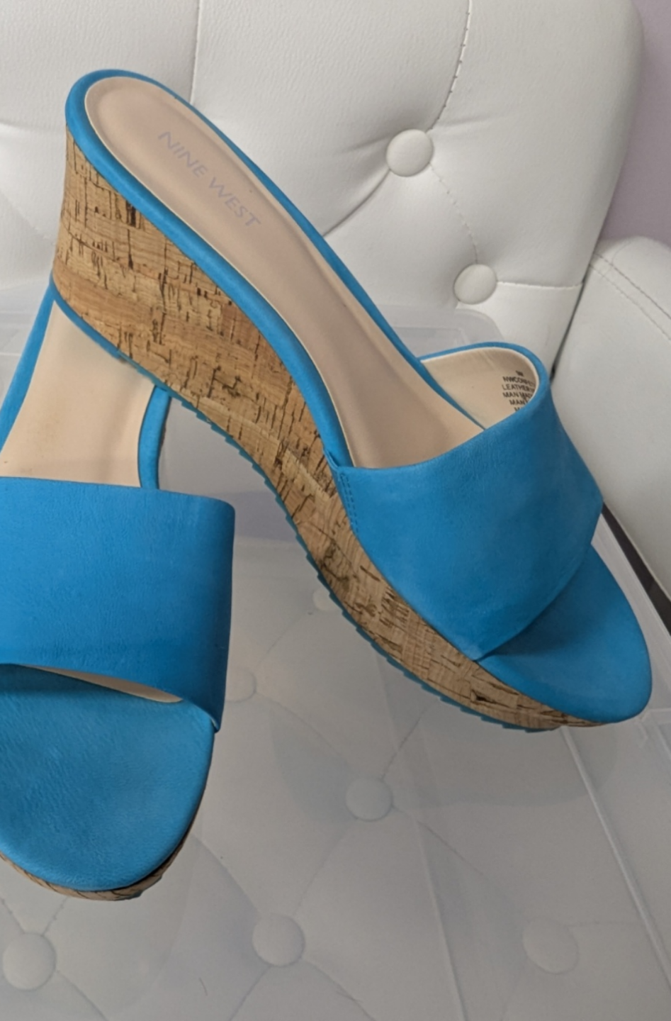 Nine West Women's Blue Wedge Sandals - Size 9M - photo 2