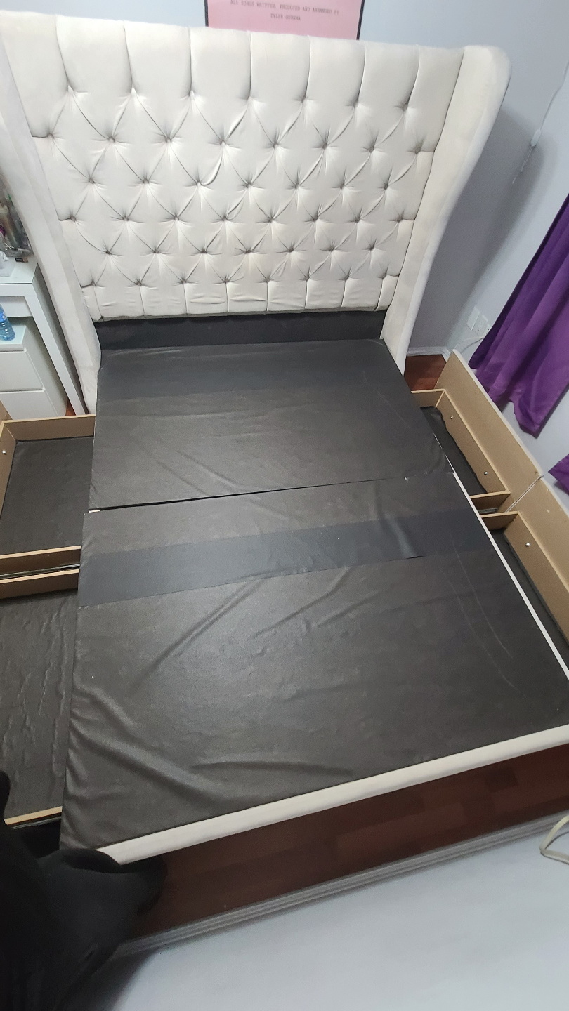 Upholstered Queen Bed Frame with Storage Drawers - photo 2