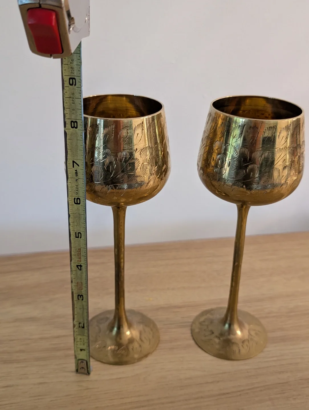Pair of Vintage Brass Goblets from India image indicator(4)