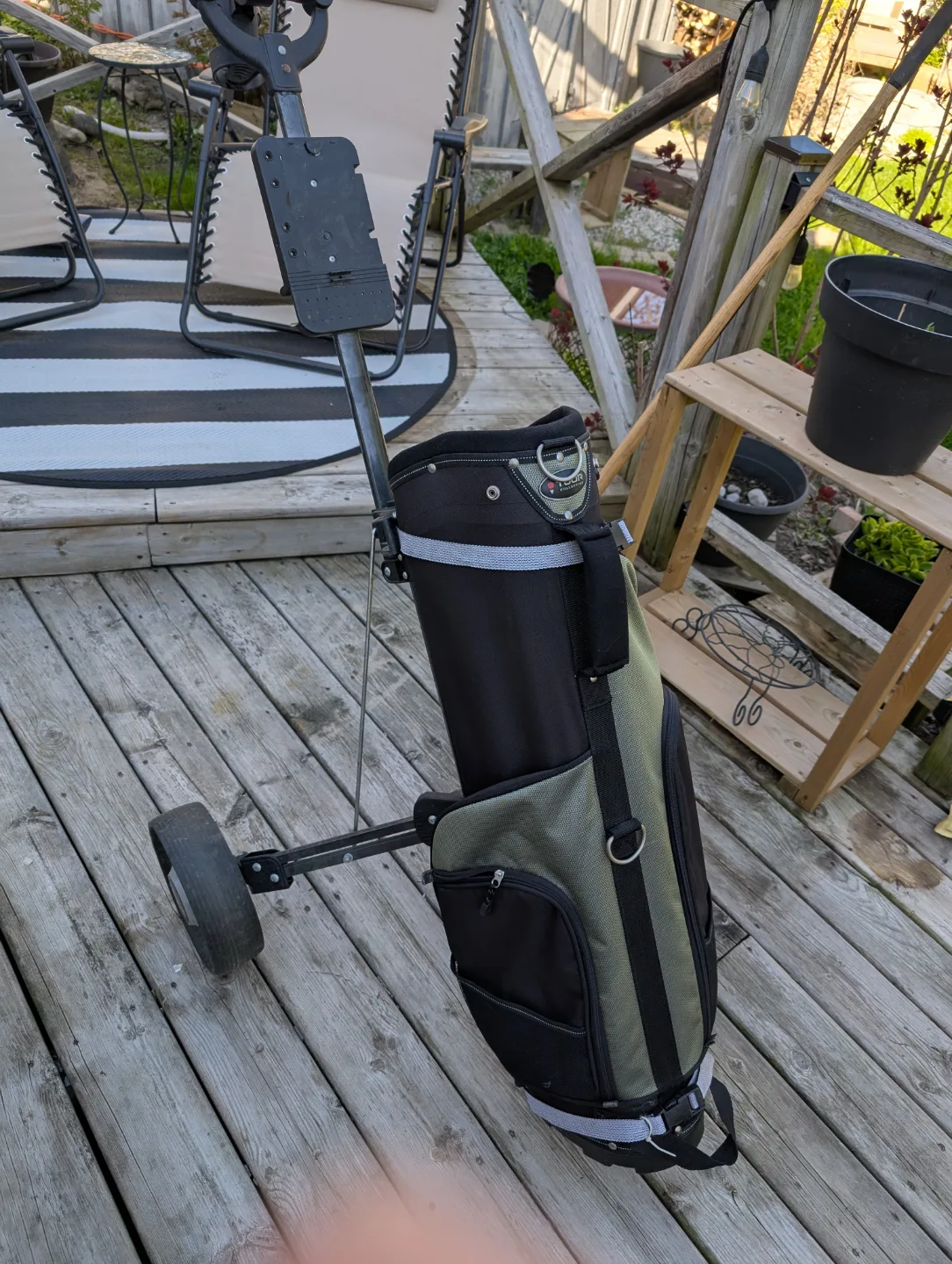 Used Spalding Golf Push Cart with Bag image indicator(5)