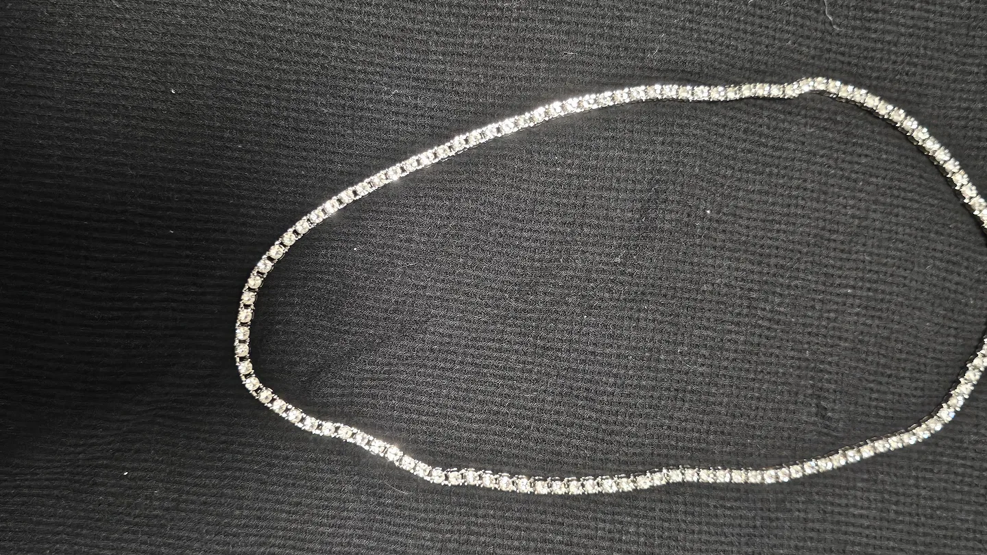 Silver Tennis Necklace with Cubic Zirconia image indicator(3)