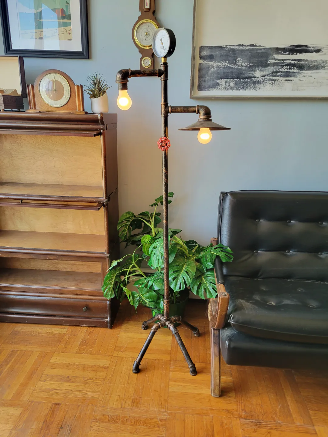 Funky Industrial Metal Pipe Floor Lamp thumbnail